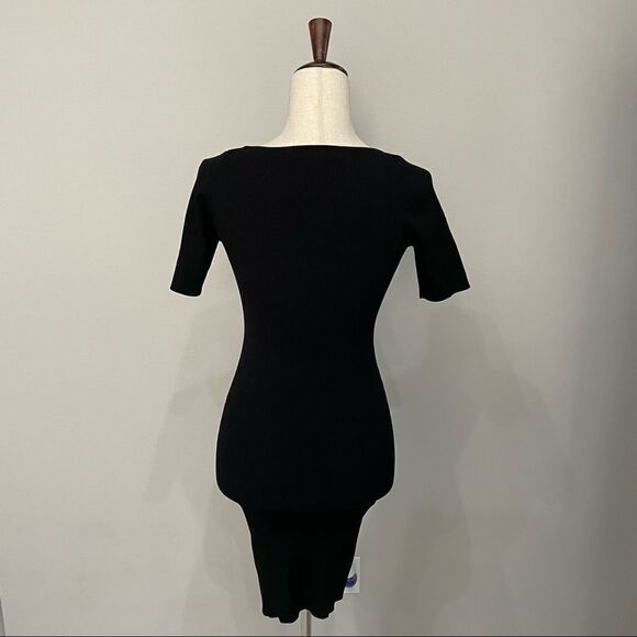 good American Crisscross Bodice Body-Con Dress Black Size 2 - Picture 5 of 12